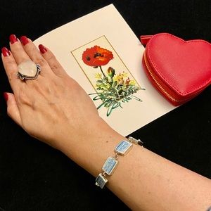 Vintage Sterling Silver Square Link Bracelet